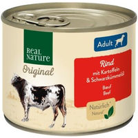 Produktbild von REAL NATURE Hund Nassfutter Adult Rind mit Kartoffel getreidefrei 24x200 g - 24 x 200 g