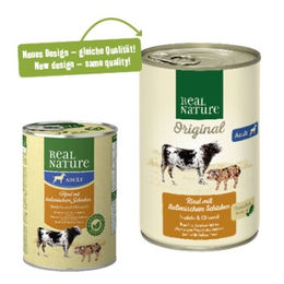 REAL NATURE Hund Nassfutter Adult Rind mit Schwein ohne Farb- und Aromastoffe 12x400 g - 12 x 400 g – Bild 1 von 2