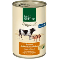 Produktbild von Real Nature Hund Nassfutter Adult Rind ohne Zucker und künstliche Zusatzstoffe 6x400 g - 6 x 400 g