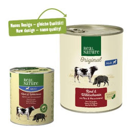 REAL NATURE Hund Nassfutter Adult Rind und Wildschwein 12x800 g - 12 x 800 g – Bild 1 von 2