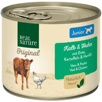 Produktbild von REAL NATURE Hund Nassfutter Junior Geflügel und Kalb ohne Farb- und Aromastoffe 24x200 g