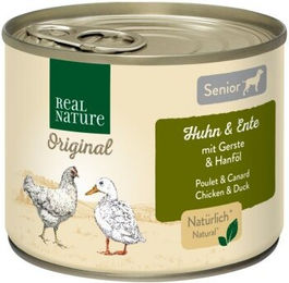 REAL NATURE Hund Nassfutter Senior Huhn und Ente ohne Konservierungsstoffe 6x200 g - 6 x 200 g – Bild 1 von 3