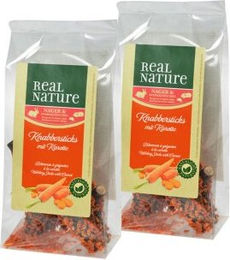 Produktbild von REAL NATURE Knabbersticks Karotte Zahnpflege-Snack für Hunde ohne Farb- und Aromastoffe 2x50g - 2 x 50 g