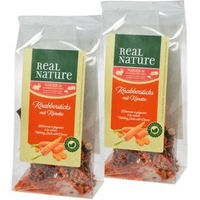 Produktbild von REAL NATURE Knabbersticks Karotte Zahnpflege-Snack für Hunde ohne Farb- und Aromastoffe 2x50g - 2 x 50 g