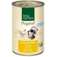 Produktbild von REAL NATURE Light Nassfutter Hund Adult Huhn mit Pute 6x400 g ohne Farb- und Aromastoffe - 6 x 400 g