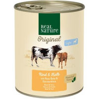 Produktbild von REAL NATURE Light Nassfutter Hund Adult Rind und Kalb ohne Farb- und Aromastoffe 24x800 g - 24 x 800 g