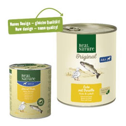 Produktbild von REAL NATURE Nassfutter Hund Adult Ente mit Forelle 12x800 g - 12 x 800 g