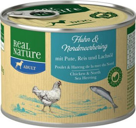 Real Nature Nassfutter Hund Adult Huhn und Hering ohne künstliche Zusatzstoffe 6x200 g - 6 x 200 g – Bild 1 von 1