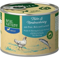 Produktbild von Real Nature Nassfutter Hund Adult Huhn und Hering ohne künstliche Zusatzstoffe 6x200 g - 6 x 200 g
