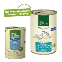 REAL NATURE Nassfutter Hund Adult Huhn und Hering ohne Zucker und Konservierungsstoffe 6x400 g - 6 x 400 g – Bild 1 von 2