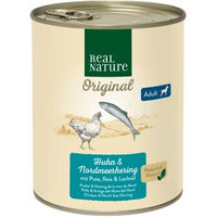 Produktbild von REAL NATURE Nassfutter Hund Adult Huhn und Nordmeerhering 24x800 g - 24 x 800 g