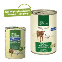 REAL NATURE Nassfutter Hund Adult Kalb und Huhn 6x400 g ohne Farb-, Aroma- und Konservierungsstoffe sowie ohne Zucker - 6 x 400 g – Bild 1 von 2