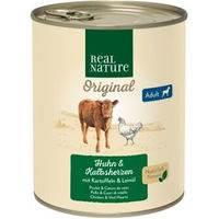 Produktbild von REAL NATURE Nassfutter Hund Adult Kalbsherzen und Huhn 6x800 g - 6 x 800 g