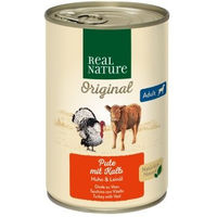 Produktbild von REAL NATURE Nassfutter Hund Adult Pute mit Kalb ohne Farb-, Aroma- oder Konservierungsstoffe 6x400 g - 6 x 400 g