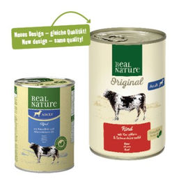 REAL NATURE Nassfutter Hund Adult Rind ohne Farb-, Aroma- oder Konservierungsstoffe und ohne Zucker 12x400 g - 12 x 400 g – Bild 1 von 2
