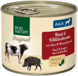 Produktbild von REAL NATURE Nassfutter Hund Adult Rind und Wildschwein ohne Farb- und Aromastoffe 24x200 g - 24 x 200 g