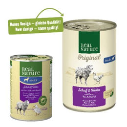 REAL NATURE Nassfutter Hund Adult Schaf und Huhn 12x400 g ohne Konservierungsstoffe und Zucker - 12 x 400 g – Bild 1 von 2