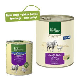 REAL NATURE Nassfutter Hund Adult Schaf und Huhn Monoprotein 6x800 g - 6 x 800 g – Bild 1 von 2
