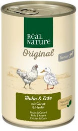 Produktbild von REAL NATURE Nassfutter Hund Senior Huhn und Ente ohne Konservierungsstoffe 24x400 g - 24 x 400 g