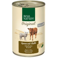 Produktbild von REAL NATURE Nassfutter Hund Senior Lamm und Kalb ohne Konservierungsstoffe 6x400 g - 6 x 400 g