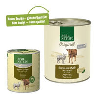 Produktbild von REAL NATURE Nassfutter Hund Senior Lamm und Kalb ohne Zucker und Farbstoffe 24x800 g - 24 x 800 g