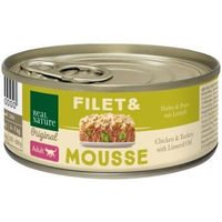 Produktbild von REAL NATURE Nassfutter Katze Adult Filets & Mousse Huhn und Pute Getreidefrei ohne Zucker 6x85 g - 6 x 85 g