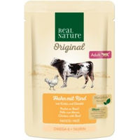 Produktbild von REAL NATURE Nassfutter Katze Adult Huhn mit Rind ohne Zucker 12x85 g