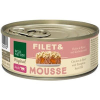 Produktbild von REAL NATURE Nassfutter Katze Adult Huhn und Rind Mousse Getreidefrei ohne Zucker 6x85 g - 6 x 85 g