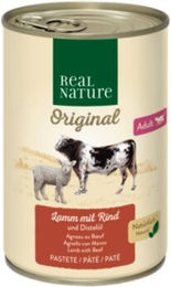 REAL NATURE Nassfutter Katze Adult Lamm mit Rind ohne Zucker und Aromastoffe 6x400 g - 6 x 400 g – Bild 1 von 2