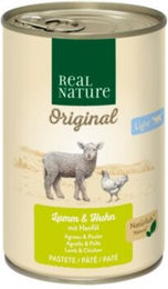 REAL NATURE Original Nassfutter Katze Adult Light Huhn und Lamm 12x400 g zur Gewichtsreduktion ohne Farb- und Aromastoffe und ohne Zucker - 12 x 400 g – Bild 1 von 2