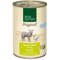 Produktbild von REAL NATURE Original Nassfutter Katze Adult Light Huhn und Lamm 12x400 g zur Gewichtsreduktion ohne Farb- und Aromastoffe und ohne Zucker - 12 x 400 g