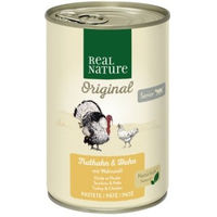 Produktbild von REAL NATURE Original Nassfutter Katze Senior Truthahn & Huhn mit Walnussöl 6x400 g hoher Fleischanteil ohne Zucker - 6 x 400 g