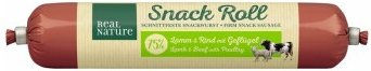 REAL NATURE Snackwurst Lamm Rind und Geflügel getreidefrei für Junior Hunde 12x80 g – Bild 1 von 1
