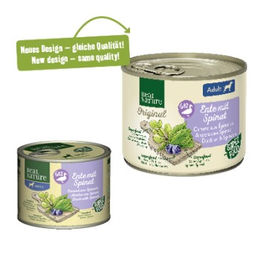 REAL NATURE Superfood Nassfutter Hund Adult Ente mit Spinat 12x200 g ohne Zusatz von Farb-, Aroma- oder Konservierungsstoffen und ohne Zucker - 12 x 200 g – Bild 1 von 2