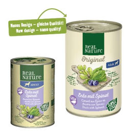 REAL NATURE Superfood Nassfutter Hund Adult Ente mit Spinat 12x400 g - 12 x 400 g – Bild 1 von 2