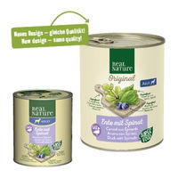 Produktbild von REAL NATURE Superfood Nassfutter Hund Adult Ente mit Spinat 24x800 g - 24 x 800 g