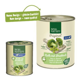REAL NATURE Superfood Nassfutter Hund Adult Kalb mit Brokkoli 24x800 g - 24 x 800 g – Bild 1 von 2