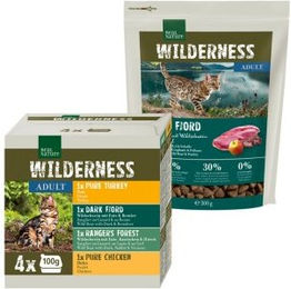 REAL NATURE WILDERNESS Adult Mischfütterungs-Set für Katzen 2-teilig mit Rentier Wildschwein und Geflügel getreidefrei – Bild 1 von 1