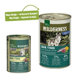 REAL NATURE WILDERNESS Dark Fjord Nassfutter Hund Adult Lachs mit Rentier und Ente in Sauce Getreidefrei 12x400 g - 12 x 400 g – Bild 1 von 2