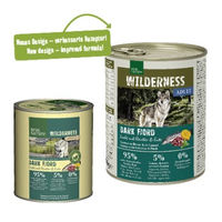 Produktbild von Real Nature Wilderness Nassfutter Hund Adult Dark Fjord Lachs mit Rentier und Ente Stückchen in Sauce Getreidefrei 12x800 g - 12 x 800 g
