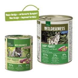 Produktbild von Real Nature Wilderness Nassfutter Hund Adult Deep Forest Wildschwein mit Hirsch Stückchen in Sauce Getreidefrei 12x800 g - 12 x 800 g