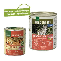Real Nature Wilderness Nassfutter Hund Adult Great Outback Kaninchen Känguru und Rind Stückchen in Sauce Getreidefrei 12x800 g - 12 x 800 g – Bild 1 von 2