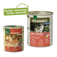Produktbild von Real Nature Wilderness Nassfutter Hund Adult Great Outback Kaninchen Känguru und Rind Stückchen in Sauce Getreidefrei 12x800 g - 12 x 800 g