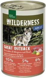 REAL NATURE WILDERNESS Nassfutter Hund Adult Great Outback Kaninchen Känguru und Rind Stückchen in Sauce Getreidefrei 24x400 g - 24 x 400 g – Bild 1 von 2
