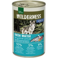 Produktbild von REAL NATURE WILDERNESS Nassfutter Hund Adult Hering Lachs Ente und Rentier Stückchen in Sauce getreidefrei 24x400 g - 24 x 400 g