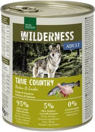 Produktbild von Real Nature Wilderness Nassfutter Hund Adult Huhn Lachs Rentier Ente Stückchen in Sauce Getreidefrei 12x800 g - 12 x 800 g