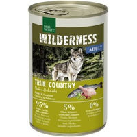 Produktbild von REAL NATURE WILDERNESS Nassfutter Hund Adult Huhn und Lachs Stückchen in Sauce Getreidefrei 24x400 g - 24 x 400 g
