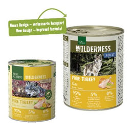 REAL NATURE WILDERNESS Nassfutter Hund Adult Lachs Rentier Ente Stückchen in Sauce Getreidefrei 24x800 g - 24 x 800 g – Bild 1 von 2