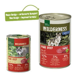 Produktbild von REAL NATURE WILDERNESS Nassfutter Hund Adult Pure Beef Stückchen in Sauce Getreidefrei 24x400 g - 24 x 400 g