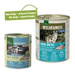 Real Nature Wilderness Nassfutter Hund Adult Stückchen in Sauce Hering Lachs Ente Rentier Getreidefrei 6x800 g - 6 x 800 g – Bild 1 von 1